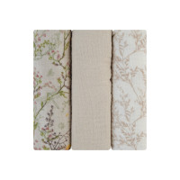 Комплект 3 бр муселинови пелени 75х75 см Secret Garden Beige