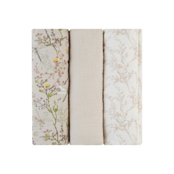 Комплект 3 бр муселинови пелени 100х100 см Secret Garden Beige