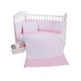 Бебешки спален комплект трико 5 части Pink Flowers 60/120