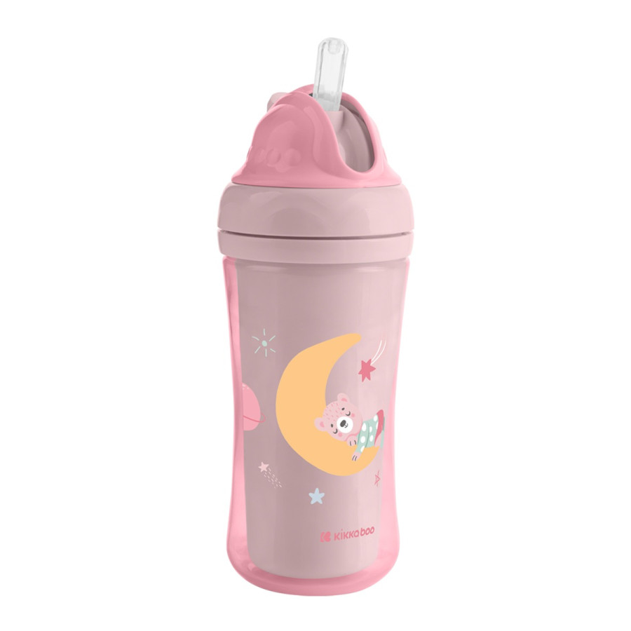 Чаша със силиконовa сламка 220мл Moony me Pink