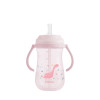 Чаша със силиконовa сламка 300мл Dino World Pink