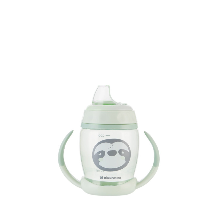 Чаша със силиконов накрайник 200мл Happy face Mint