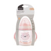 Чаша със силиконов накрайник 200мл Happy face Pink