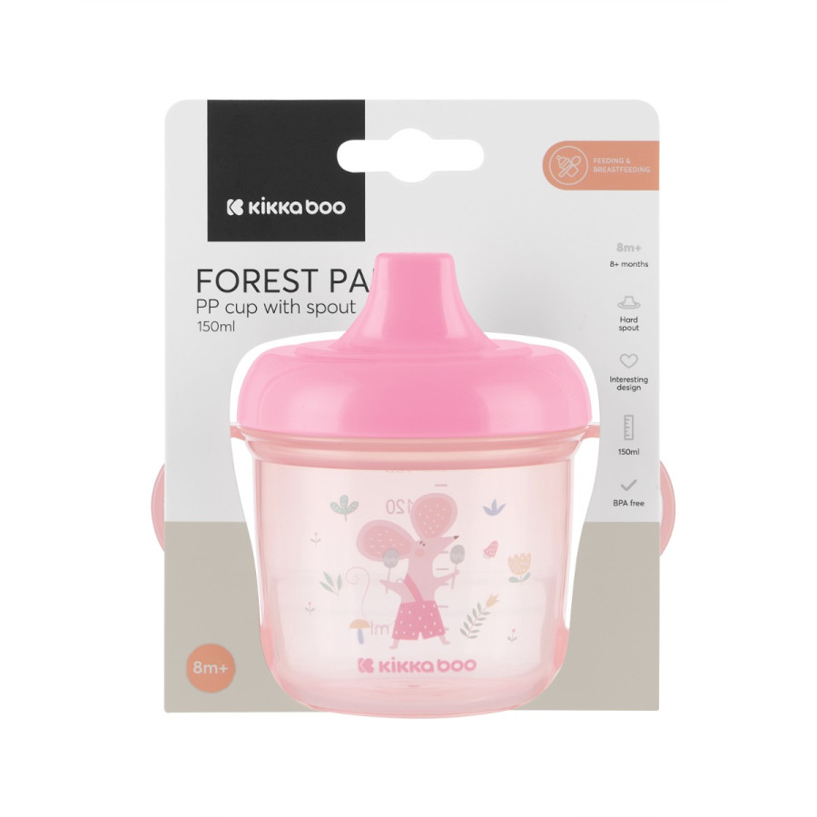 Чаша с твърд накрайник 150мл Forest Party Pink