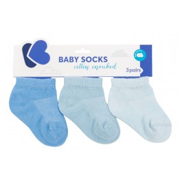 Бебешки памучни чорапи терлички SOLID BLUE 2-3 години