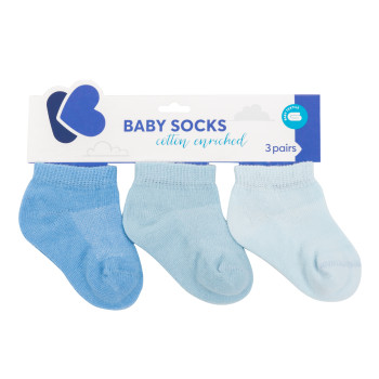 Бебешки памучни чорапи терлички SOLID BLUE 2-3 години