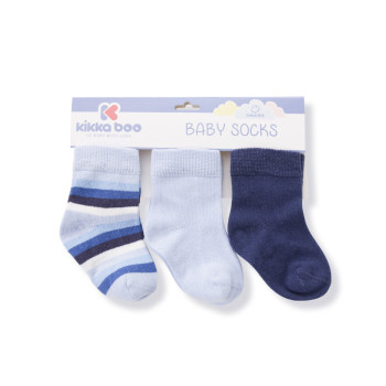 Бебешки памучни чорапи STRIPES DARK BLUE 2-3 год.