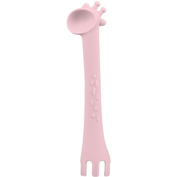 Лъжица силиконова Giraffe Розова