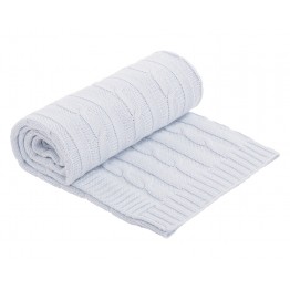 Плетено памучно одеяло Light Blue