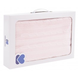 Плетено памучно одеяло Light Pink