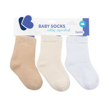 Бебешки памучни термо чорапи дълги BEIGE 2-3 години