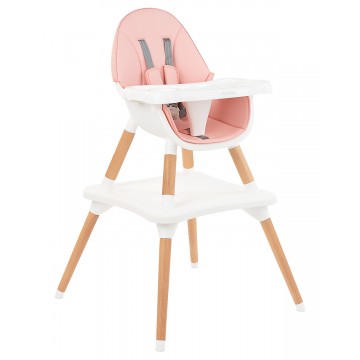 Дървен стол за хранене Multi 3 в 1 Pink