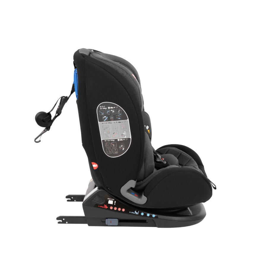 Стол за кола 0-36 кг Multistage ISOFIX Black