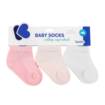 Бебешки памучни чорапи терлички SOLID PINK 1-2 години