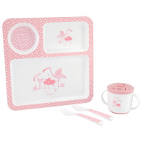 Сет за хранене 4 части Flamingo Pink