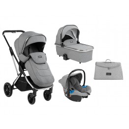 Комбинирана бебешка количка 3 в 1 Angele Chrome Grey