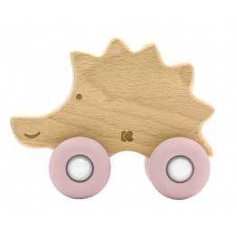 Играчка дървена с чесалка Hedgehog Pink