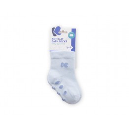 Бебешки памучни чорапи с релефно стъпало LIGHT BLUE 1-2 години