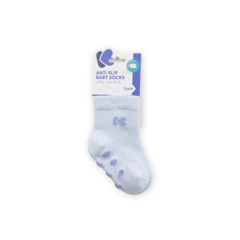 Бебешки памучни чорапи с релефно стъпало LIGHT BLUE 1-2 години