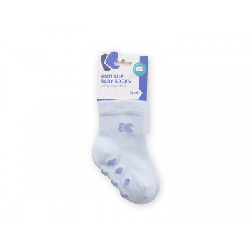 Бебешки памучни чорапи с релефно стъпало LIGHT BLUE 1-2 години