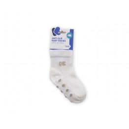 Бебешки памучни чорапи с релефно стъпало WHITE 0-6 месеца