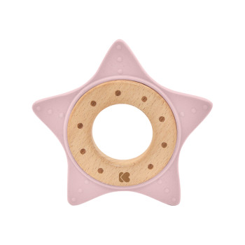 Чесалка дърво-силикон Star Pink