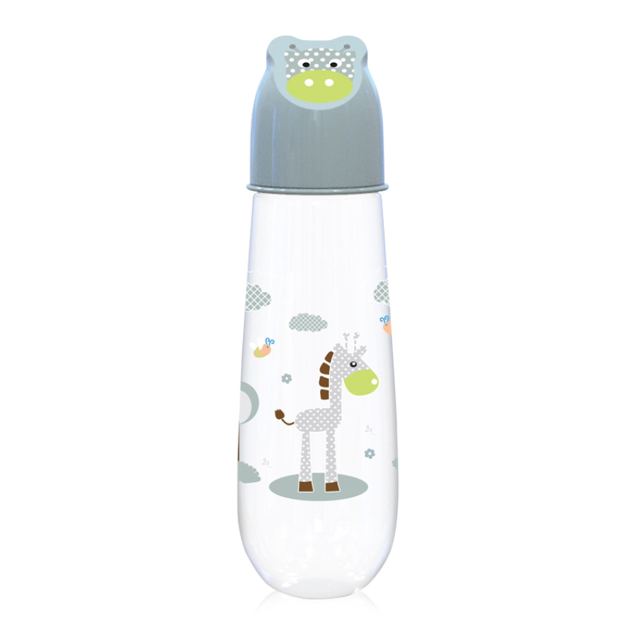 Бебешко шише 250 мл Animals с релефна капачка Mint Green