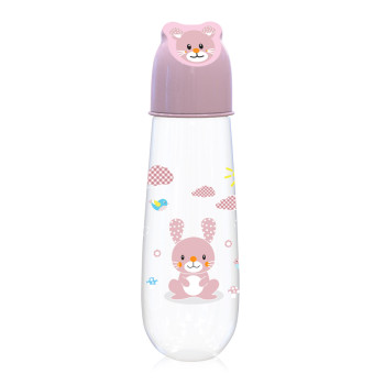 Бебешко шише 250 мл Animals с релефна капачка Blush Pink
