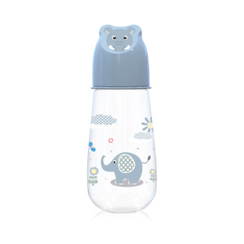 Бебешко шише 125 мл Animals с релефна капачка Moonlight Blue
