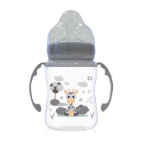 Бебешко шише с широко гърло 250 мл с дръжки Icy Grey