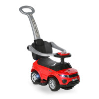 Кола за яздене Off Road с дръжка червена