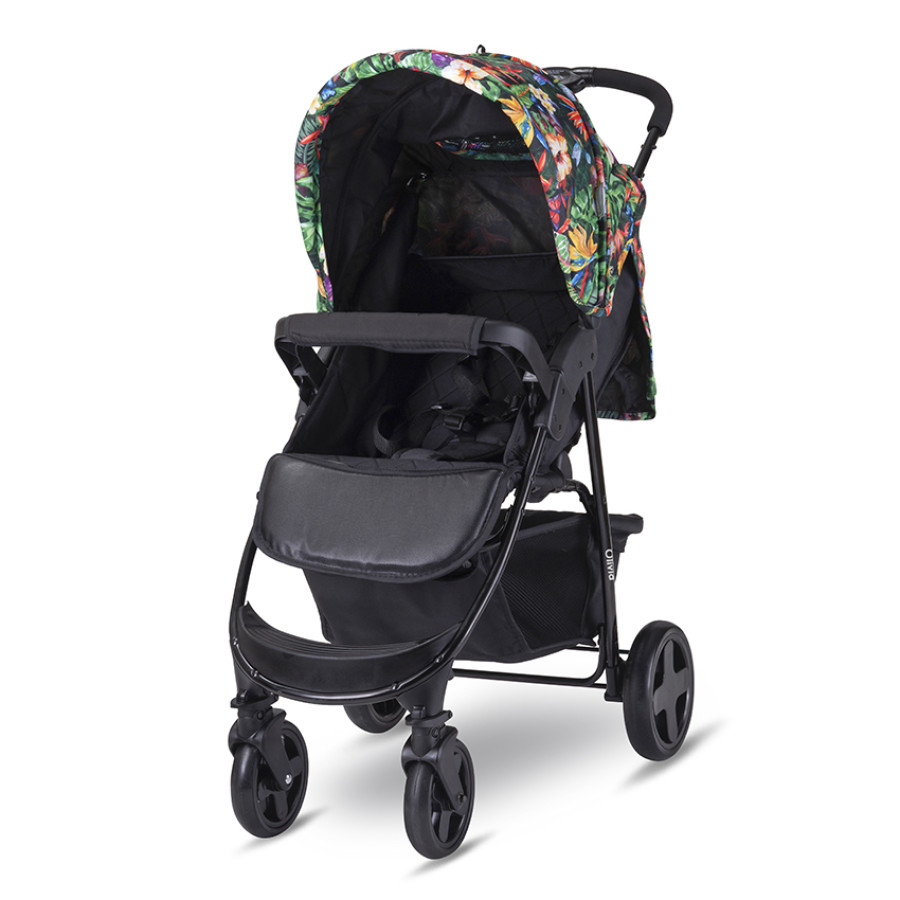Детска количка Olivia Basic Tropical Flowers  с покривало