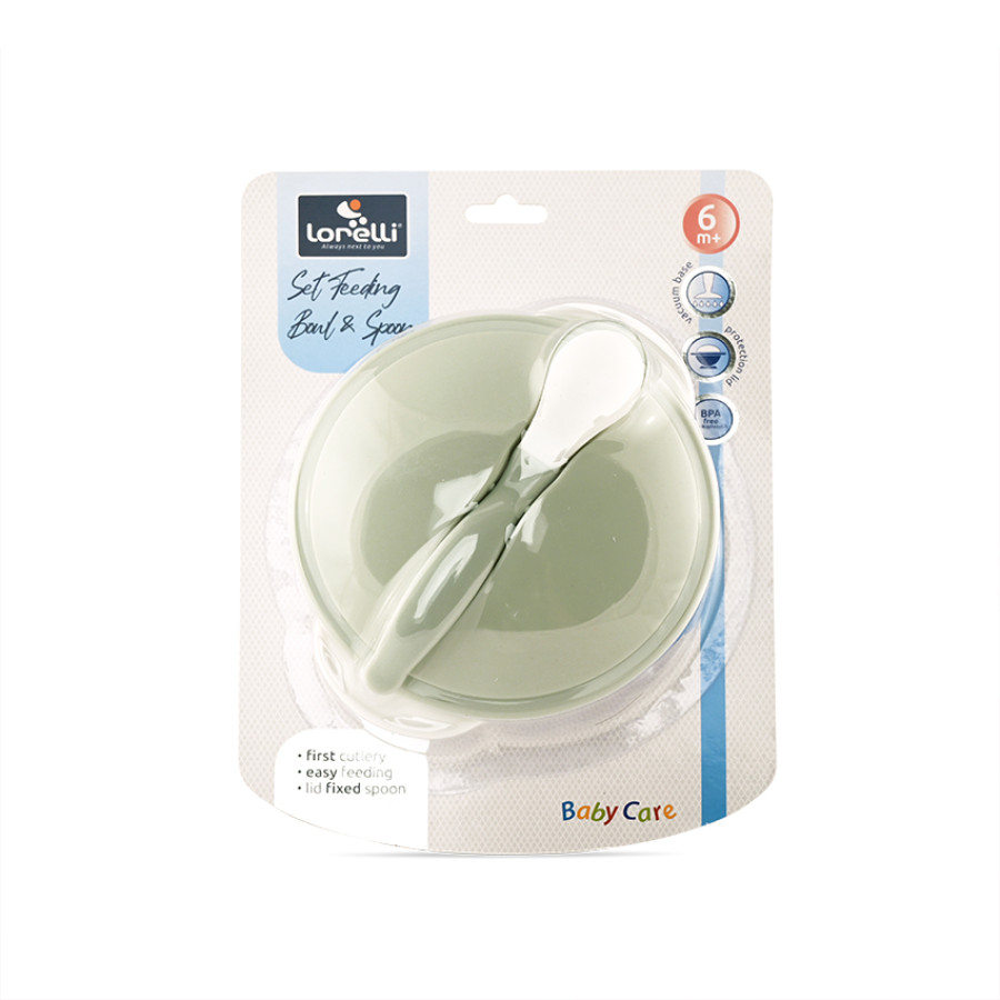 Комплект купа + лъжичка с вакуумно дъно Mint Green