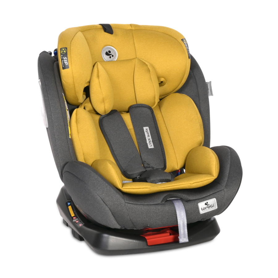 Стол за кола Lynx Isofix 0-36 kg Black & Lemon Curry
