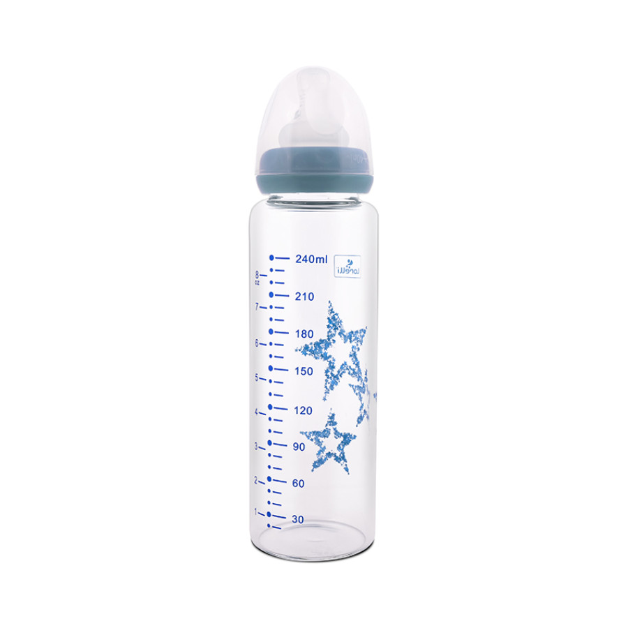 Стъклено шише Anti Colic 240 мл Moonligh Blue