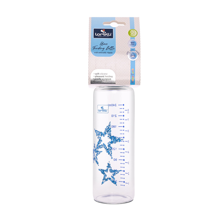 Стъклено шише Anti Colic 240 мл Moonligh Blue