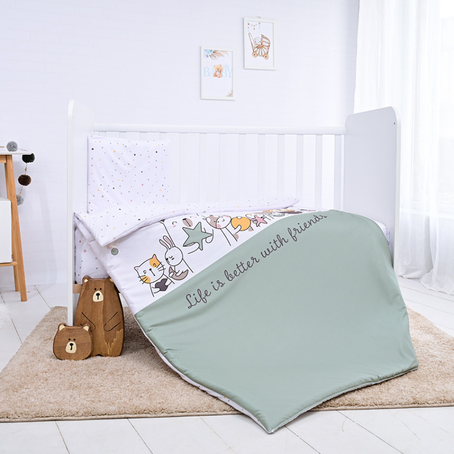 Сет Cosy 3 части ранфорс Happy Friends Mint