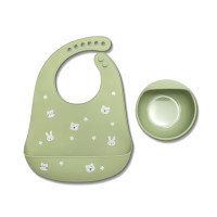 Силиконов сет за хранене 2 части Fresh Green