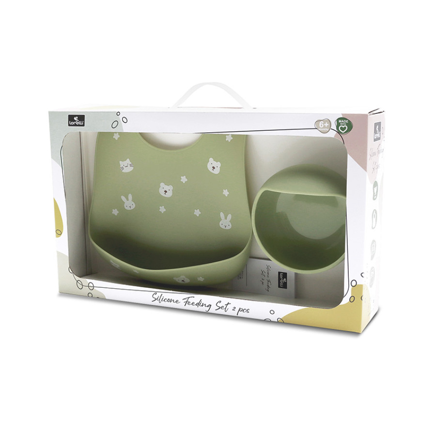 Силиконов сет за хранене 2 части Fresh Green