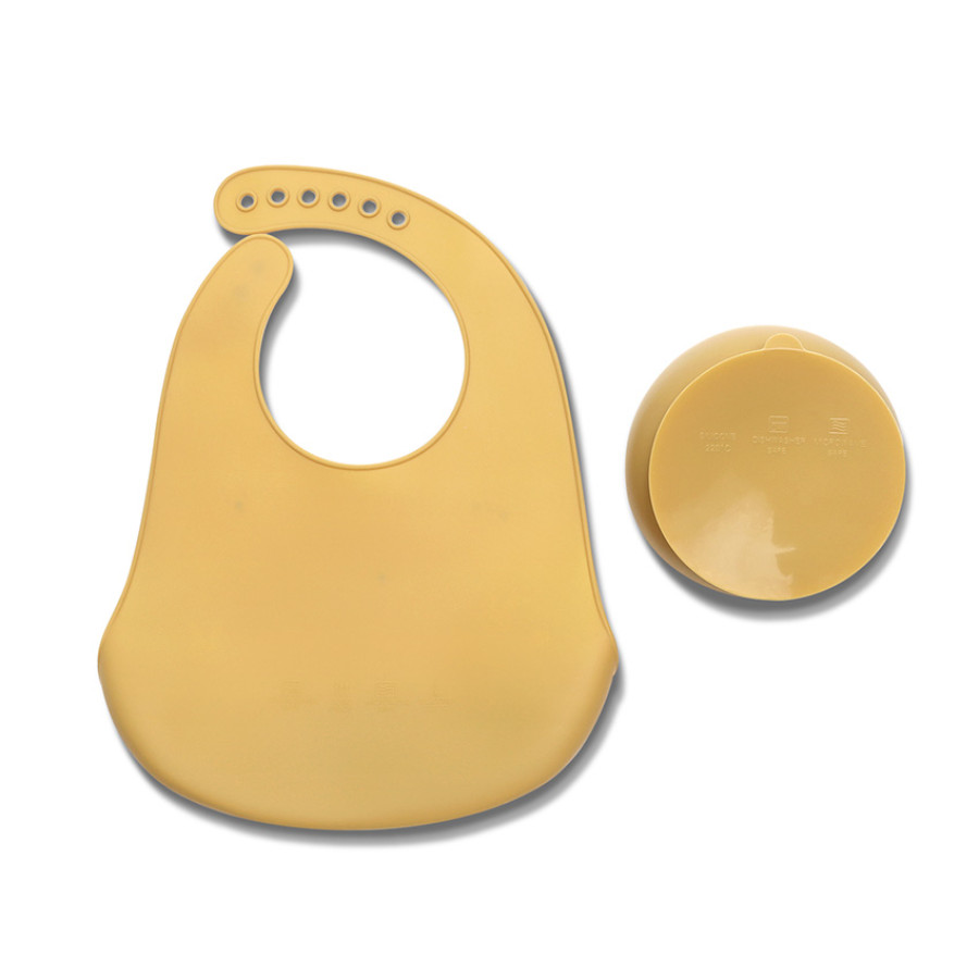 Силиконов сет за хранене 2 части Yellow