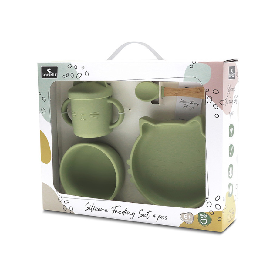 Силиконов сет за хранене 4 части Fresh Green