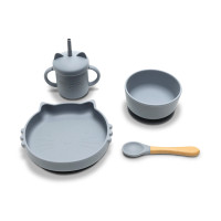 Силиконов сет за хранене 4 части Grey