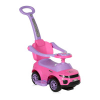 Кола за яздене Off Road с дръжка розова