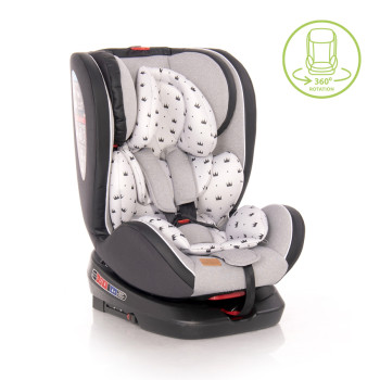 Автостол Nebula Isofix 0-36 kg Grey Crowns