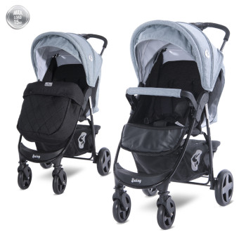 Детска количка Daisy Basic Black & Silver Blue с покривало
